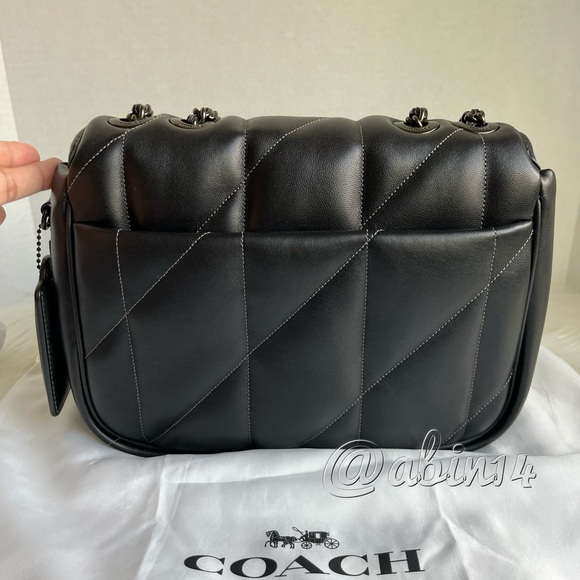 Coach Black Leather Pillow Madison Shoulder Crossbody Bag Quilting Full Size - Picture 5 of 14